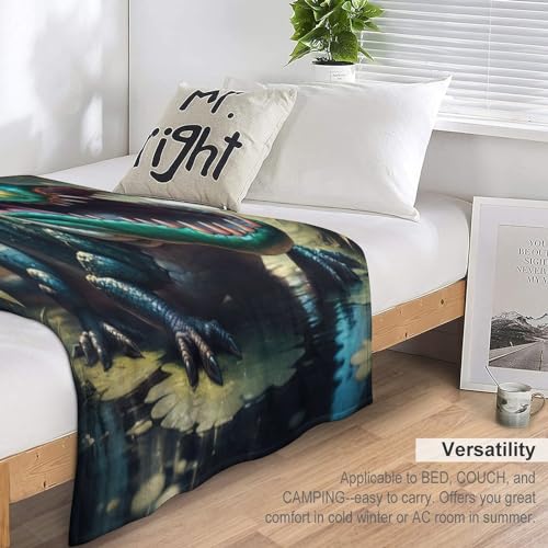 Couverture crocodile douce en flannel polaire pour grands et petits