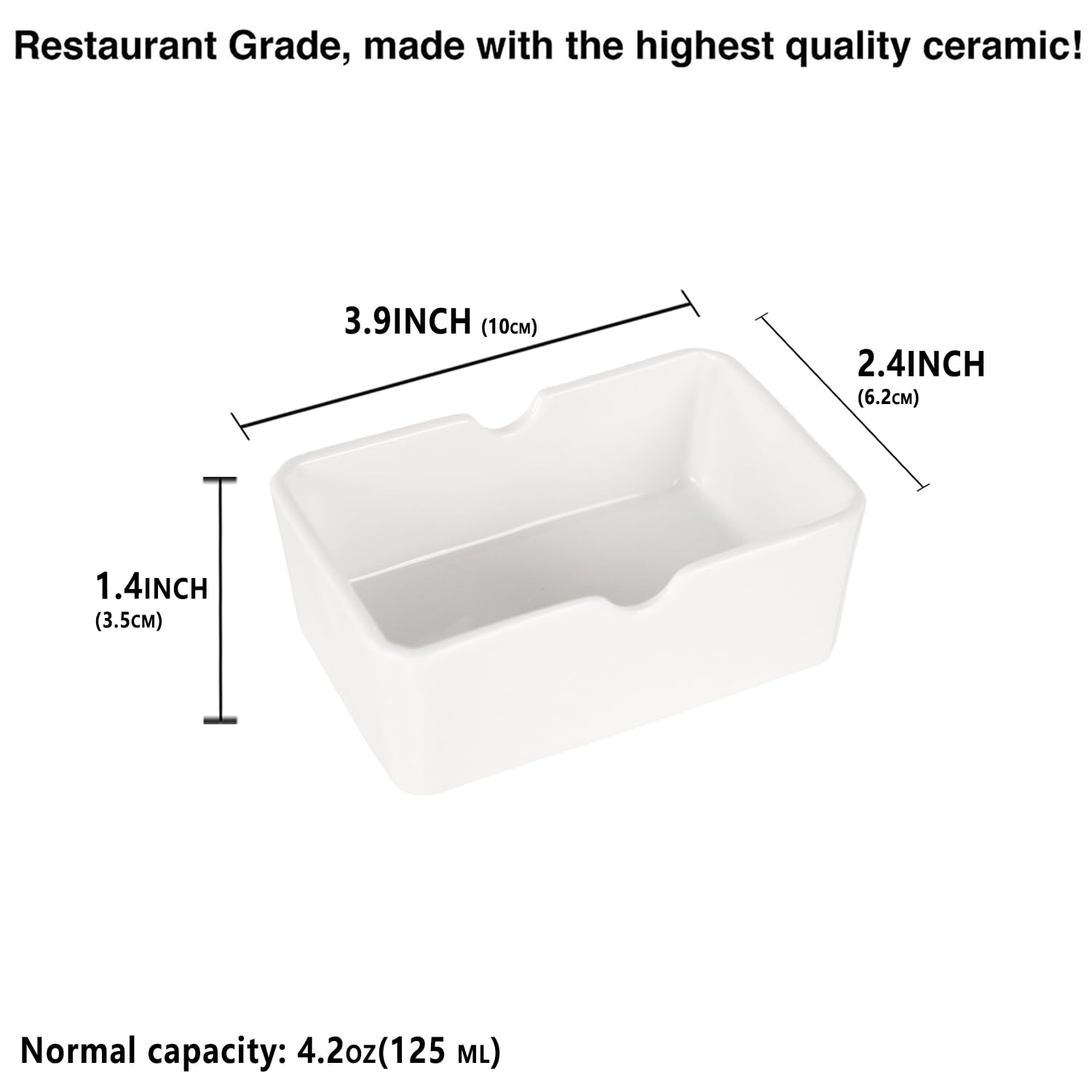 jinsongdafa Ceramic Sugar Packet Holders Set of 6, 4.2 Oz Sugar Bag Bowl Caddy Tea Packet Storage Container Dispenser, Also available Ramiken for Creme Brulee, Lava Cake, for Kitchen, Cafe