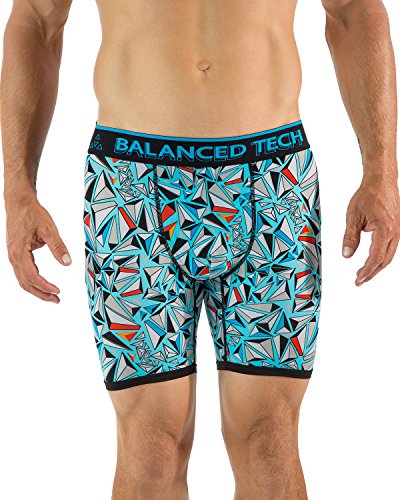 Balanced Tech Men's Active Sport Performance Boxer Briefs - Turquoise - Medium