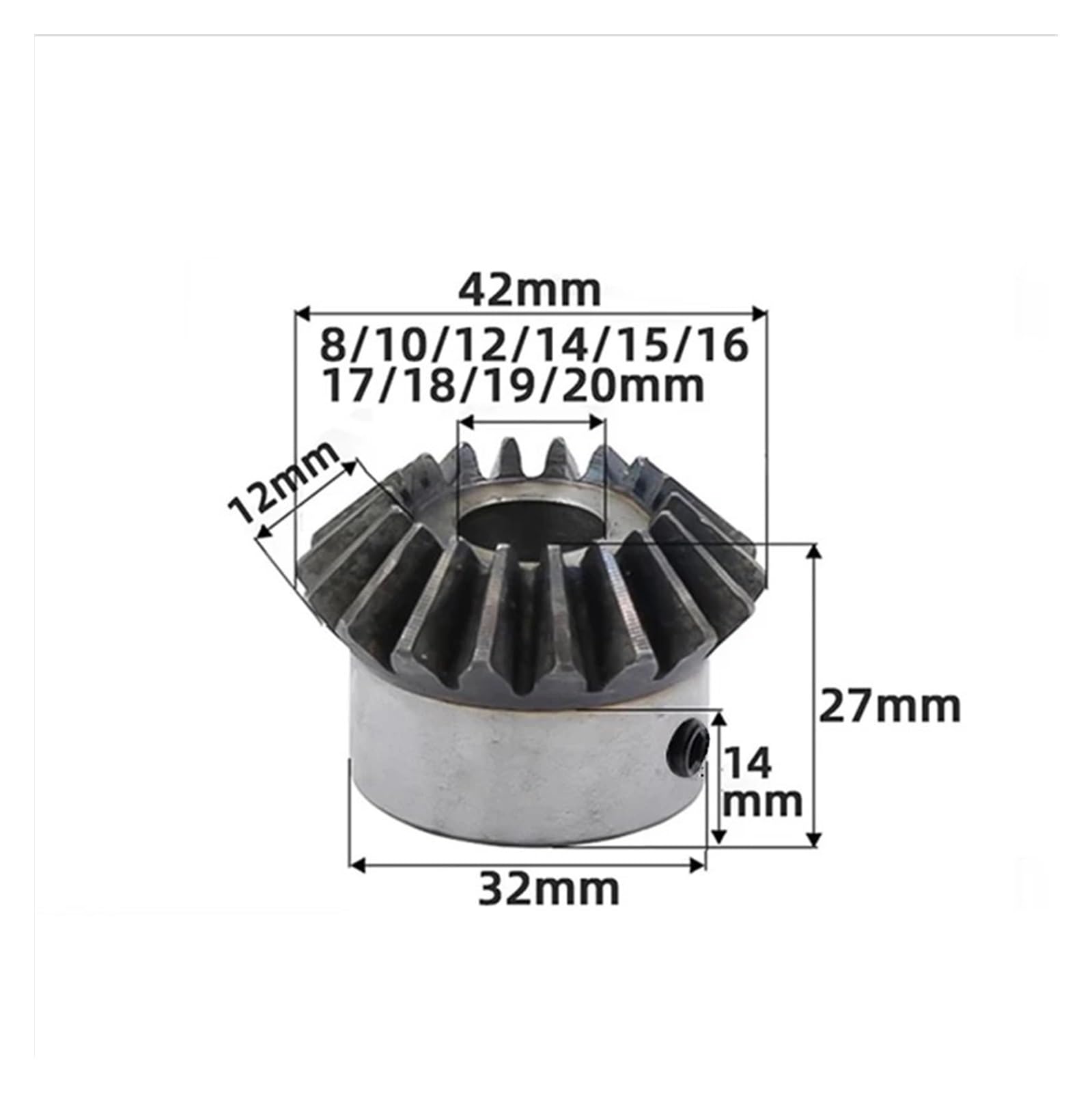Bevel Gear Pinion Hardware Mechanical 1pcs 2M20T Bore 8/10/12/14/15/16/17/18/19/20MM Bevel Gears 2 Module 20 Teeth 90 Degree Drive Commutation(12mm keaway 4mm)