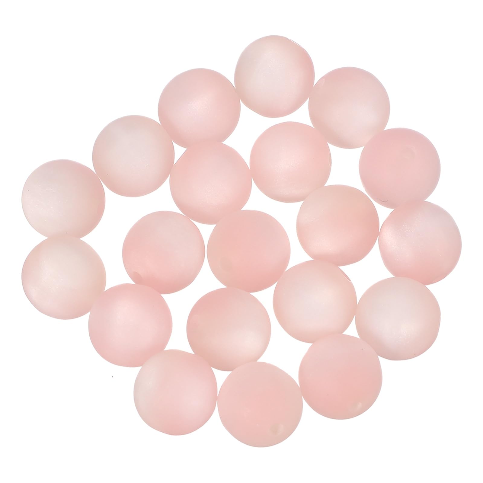 Perles rondes en acrylique givré 16 mm uxcell rose clair pour la création de bijoux