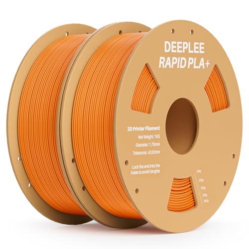 Image of Rapid PLA Plus Filament 1.75mm, High Speed 3D Printer Filament Up to 600mm /s, PLA+ Filament Dimensional Accuracy + /- 0.02 mm Fits Most FDM 3D Printer, Cardboard Spool 2 Pack 1kg Orange