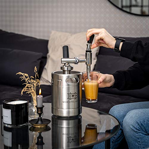 My Morning Brew Nitro Cold Brew Coffee Maker | Premium Portable Home Brewing Kit (Stainless Steel)