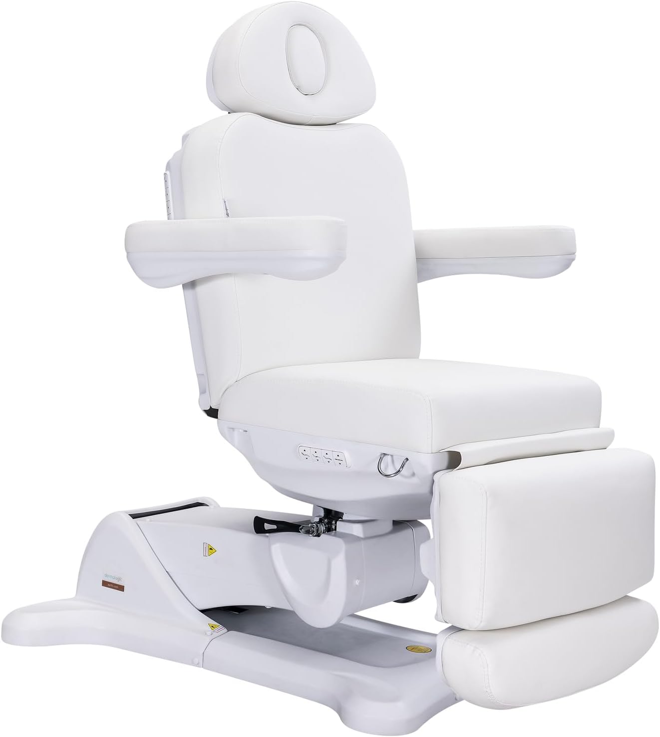 DERMALOGIC Remi II Electric Spa Treatment Table 4 Motors Massage Bed Memory Function Adjustable Height Fluffy Cushion, Spa Resort Salon Tattoo Equipment, White