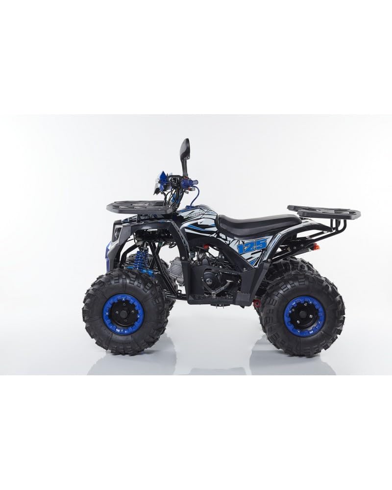 T-MOTO - Maxi Quad Hunter PRO 125cc - Mezzo per Ragazzi e Adulti, Quad a Benzina 4 Tempi uso Off Road, Automatico (Blu)