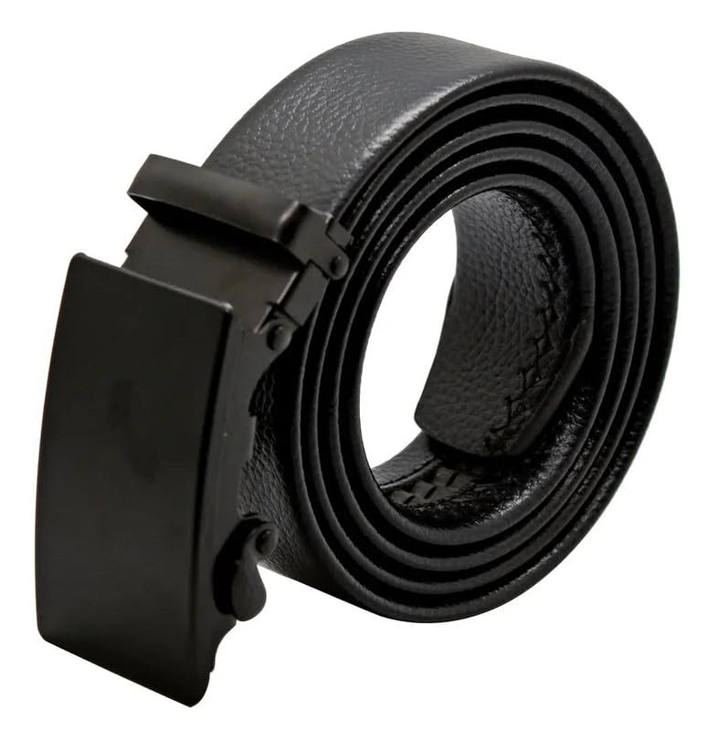 Men's PU Leather Black Autolock Grip Belt (HTP-2-BL)-image-41