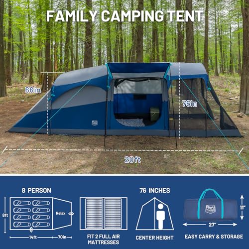 TIMBER RIDGE 8 Person Family Camping Tent with Screen Room の商品画像 5