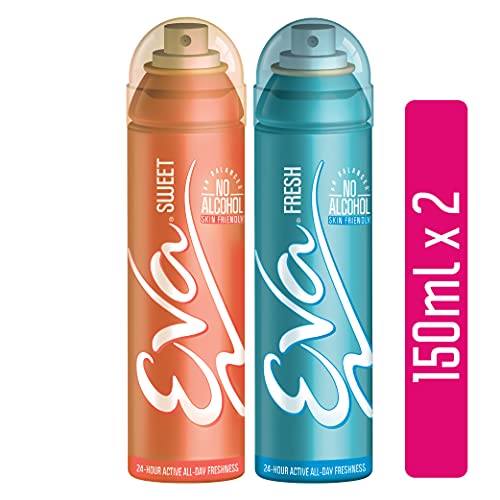 Eva Sweet 150 Ml + Fresh Deodorant 150 Ml (Pack of 2, Aerosol, Female)