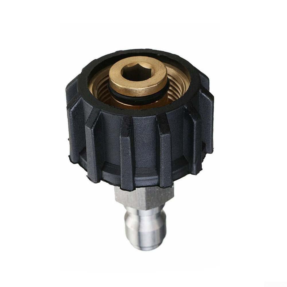 1/4 inch Quick Connect Male End and M22 14 mm Female Thread Adapter for Pressure Washer System Upgrades and Repairs (3/8 QD male to M22 14mm female)