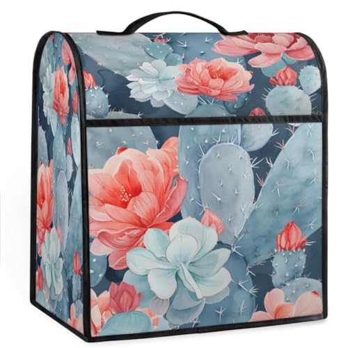 Coffee Maker Cover Cactus Flower Printing Kitchen Appliance Covers Small Appliance Covers Blender Cover Juicer Cover Dust Covers for Kitchen Appliances with Top Handle and Pockets,Washable,C412