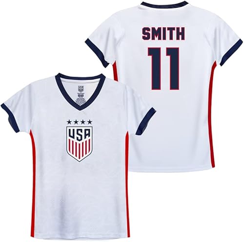 Icon Sports Camiseta oficial de fútbol americano de 4 estrellas USWNT Players para el día de partido para niñas