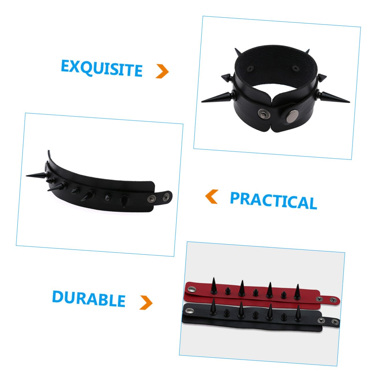 GALPADA 8 Pièces Bracelets Pour Hommes Bracelet Pour Hommes s Goth De Style Punk Punk Réglable Vêtements Grunge À Pointes En Cuir Pu s À Pointes