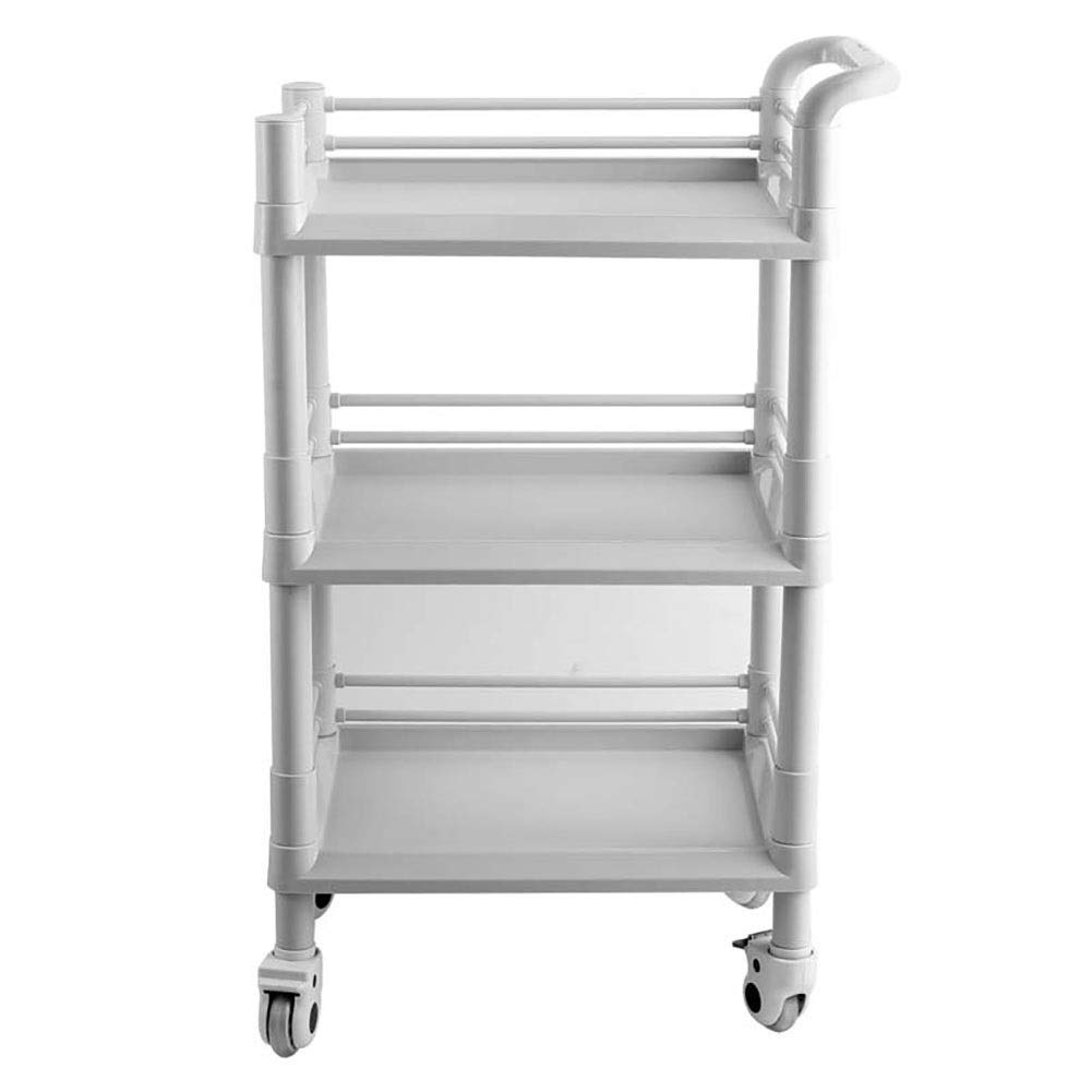 Ruchome Trolleys Stojak Do Przechowywania Wózek Wózek Medyczny Narzędzie 3 -Poziomowe Urody Spa Narzędziowe Z Uchwytem, Dodatkowy Wysoki Sprzęt Medyczny Abs Wózek Z Kołem, Pojemność 100 Kg/64.5