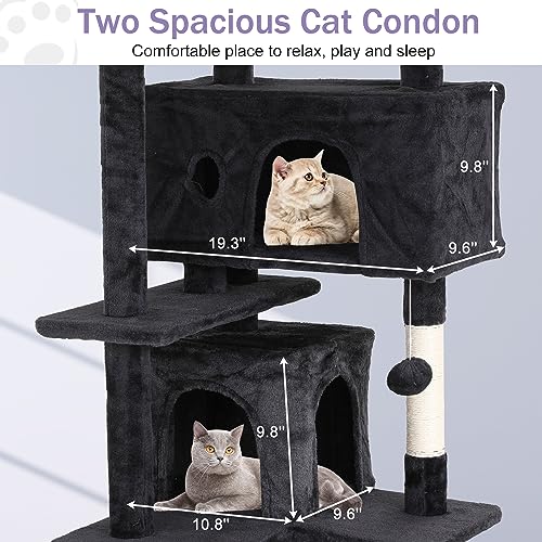 Árbol para gatos 54 pulgadas torre multi-niveles interior miniatura 4