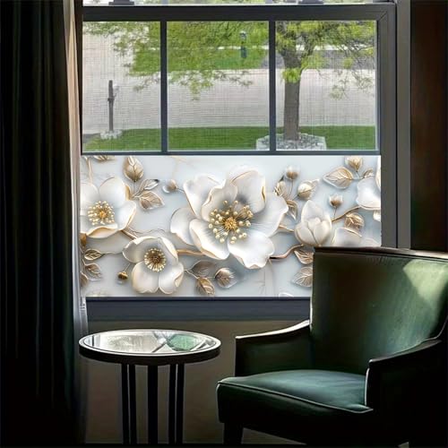 Película decorativa para ventana flores 39.3x17.7 pulgadas miniatura 2