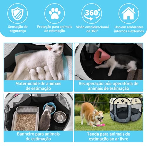 Cercadinho para Cachorros, Cercadinho Pet, Cercado Pet, Casinha para Cães e Gatos, Portátil e Dobráv