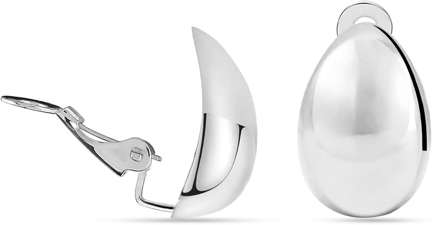LeCalla 925 Sterling Silver Small Medium Clip On Earrings Non-Pierced Clip-On Stud Earring for Teen Women - Image 4