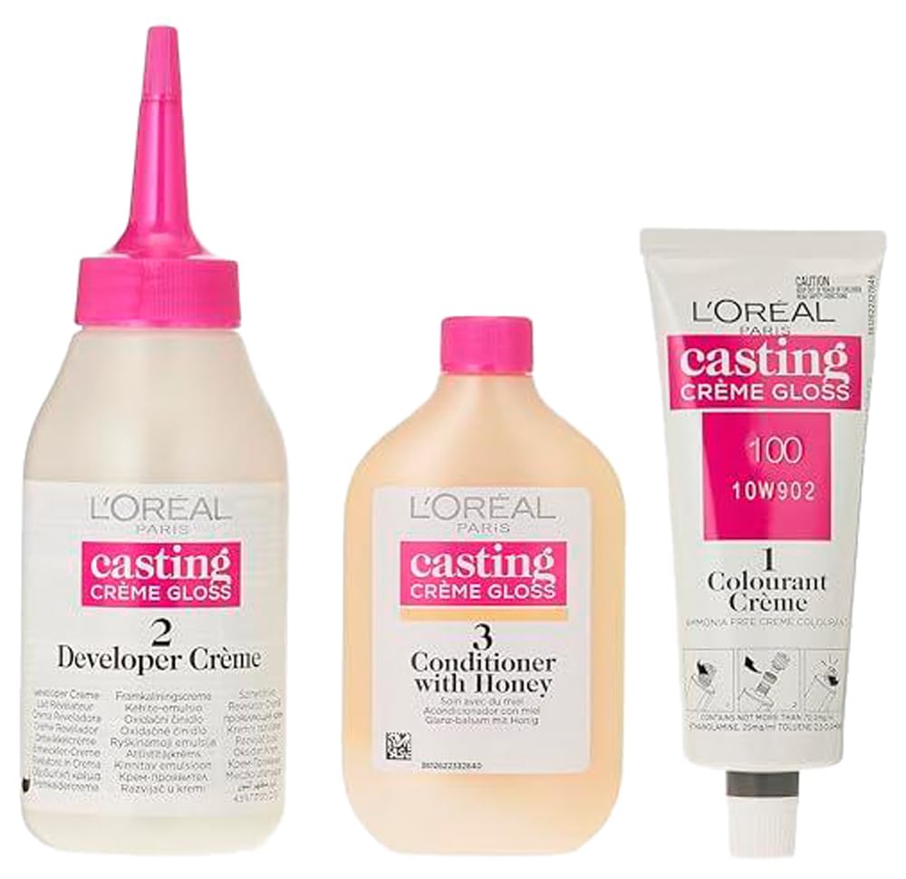 L’Oréal Paris Casting Cr+AOg-me Gloss No Ammonia Hair Color for shiny hair 100 Black Twin Pack (X2)