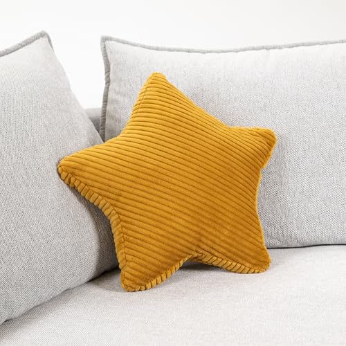 Sternkissen Cord Gold Deko-Kissen Breitcord Kuschelkissen Stern Öko-Tex 100 Zertifiziert und 40°C waschbar - Sternenkissen für Sofa, Wohnzimmer oder Kinder-Zimmer - 38x38x14 cm Sternkissen Cord Gold Deko-Kissen Breitcord Kuschelkissen Stern Öko-Tex 100 Zertifiziert und 40°C waschbar - Sternenkissen für Sofa, Wohnzimmer oder Kinder-Zimmer - 38x38x14 cm