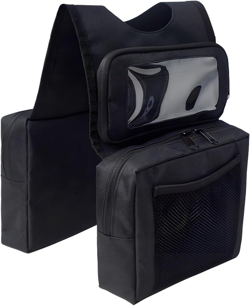 Mandark ATV Tank Top Bag, Waterproof Motorcycle Hanging Saddlebag, Motorbike Saddle Storage Luggage Bag Accessories for Cargo Drink Phone, Universal for ATV UTV Snowmobile Sportsman