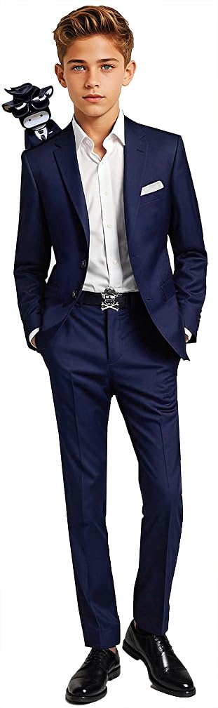 Black n Bianco Boys' First Class Slim Fit Suits Lightweight Style. Presented by Baby Muffin