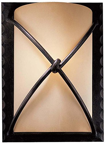 Minka LaveryWall Sconce Lighting 1972-138, Aspen II Glass Damp Bath Vanity Fixture, 1 Light, 100 Watts, Bronze