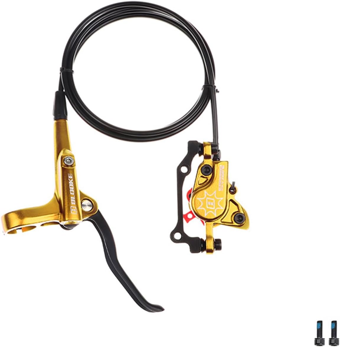 FukkeR Mountain Bikes Hydraulic Disc Brake Set Right Rear 1400mm for BMX XC E-Bikes Mountain Bikes Disc Brakes Aluminum Alloy with Caliper PM/is Adapter Fit160mm Rotors