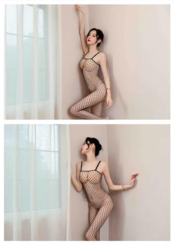 Macacão Arrastão Sensual Erótico Sexy Bodystocking arrastão lingerie sensual transparente, 40-70kg
