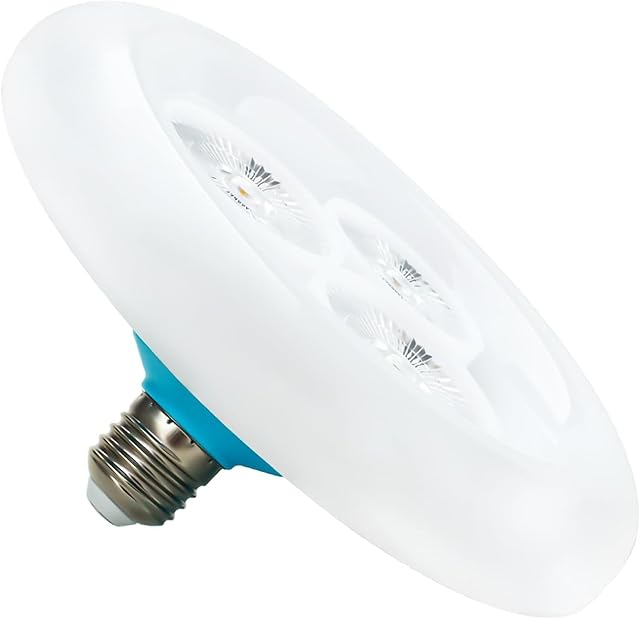 CREATESTAR Lampa sufitowa LED 48W, wokół lampy sufitowej LED 3000K-6500K, okrągła nowoczesna biała lampa 4500 funtów z 2 złączami do schodów, piwnica, balkon, sypialnia
