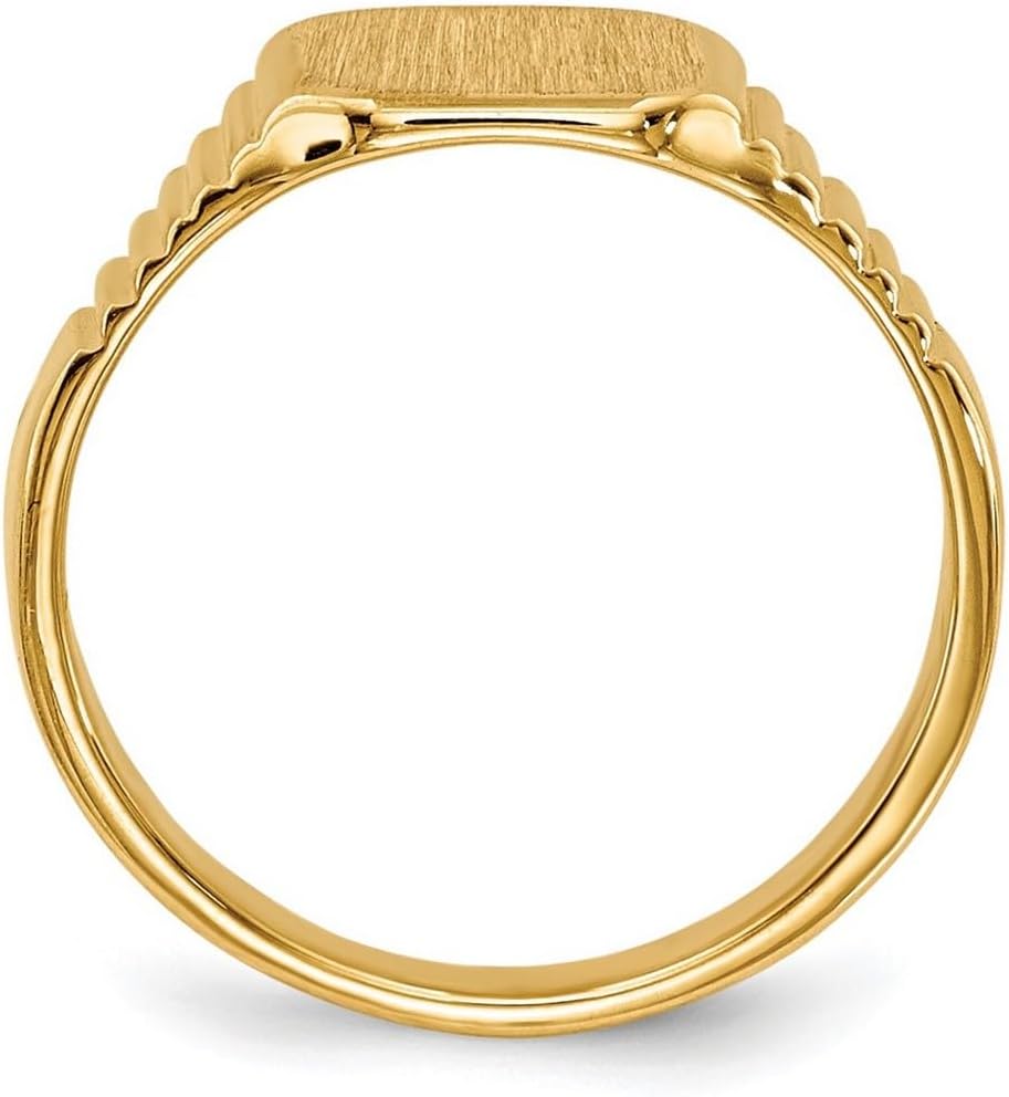 JewelryWeb 14k Yellow Gold Polished and satin Signet Ring Size 2 Ring for Women - Image 3