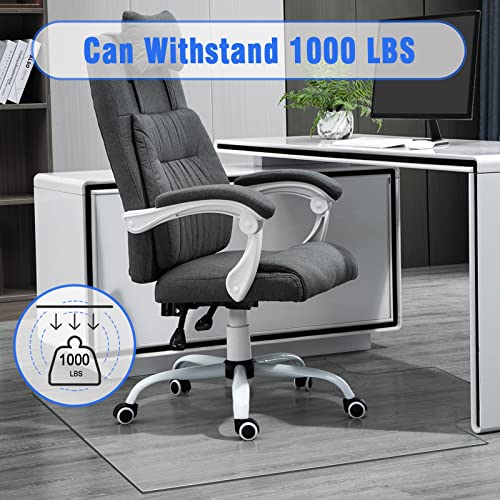 Neutype Glass Chair Mat Tempered Glass Office Chair Mat With Extended Lip For Carpet/Hardwood Floor Effortless Rolling Easy Clean Best For Home Or Office Floor (36" X 46" X 1/4", Transparent,With Lip) #TOP2