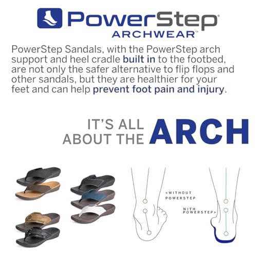Image of PowerStep Archwear, Women's Arch Supporting Thong Sandal, Women's Orthotic Casual Dress Flip Flop, Shock Absorbing Sole, Plantar Fasciitis Relief, Neutral Arch, Lightweight, Non-Slip Tread