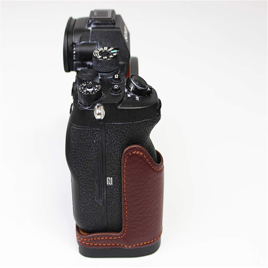Custodia per Fotocamera in Pelle, Borsa per Fotocamera Copertura Completa del Corpo AntiGraffio Protettivo per Sony A7RIII-A7M3-A7SIII-A9, A7R4-A9II,Litchi Pattern Brown,a7r4