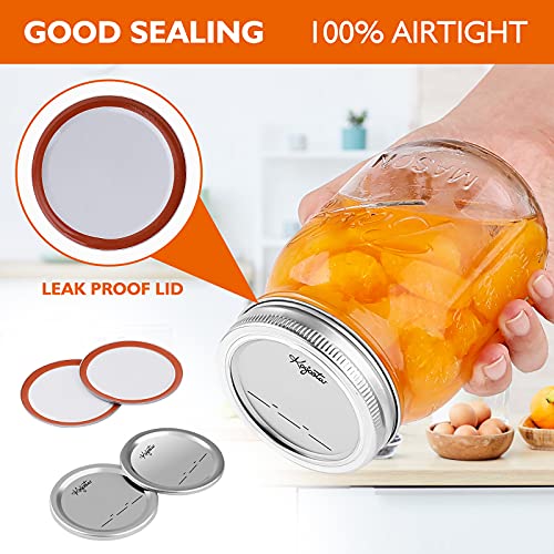 Regular Mouth Canning Lids, 100 Pcs Thickened Mason Jar Lids For Ball & Kerr Jars- Food Grade Material Split-Type, Anti- Deformation, 100% Fit & Airtight Metal Mason Jar Lids For Canning(70Mm-Regular) #TOP3