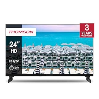 THOMSON 24 Pouces (60 cm) LED HD Easy TV - Non Smart - Hotel Mode, USB, HDMI, Triple-Tuner (Câble/Satellite/Antenne), AV in, CI+, A+ Panneau - 24HD2S13