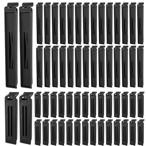Newpop 60 Piezas Pinzas Bolsas Alimentos, Pinza Cierre Bolsa de Alimentos, 6/11 cm Pinzas Cocina Bolsas, Pinzas Comida Clips Reutilizable, Clips de Sellado Negro, para Envasar Dulces, Snacks, Café