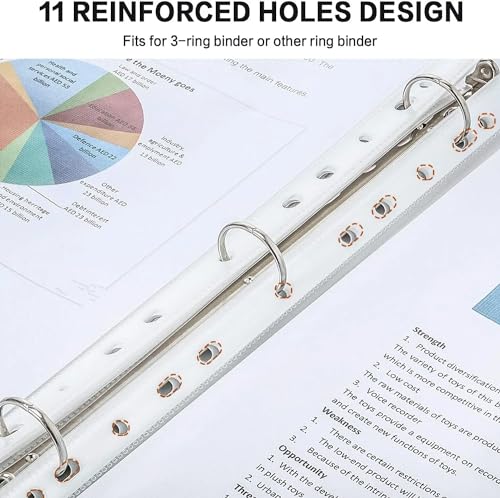 ECVV 100 PCS Plastic Punched, A4 Transparent file, Clear Plastic Folder, A4 Micro Transparent File Protector Best Folder Plastic For Office or School work..