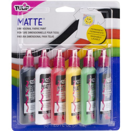 Tulip Puff Paint Matte Colors 6-pack, Multi-Surface, Premium Quality, Nontoxic & Waterproof Craft Paint, Permanent on Fabric