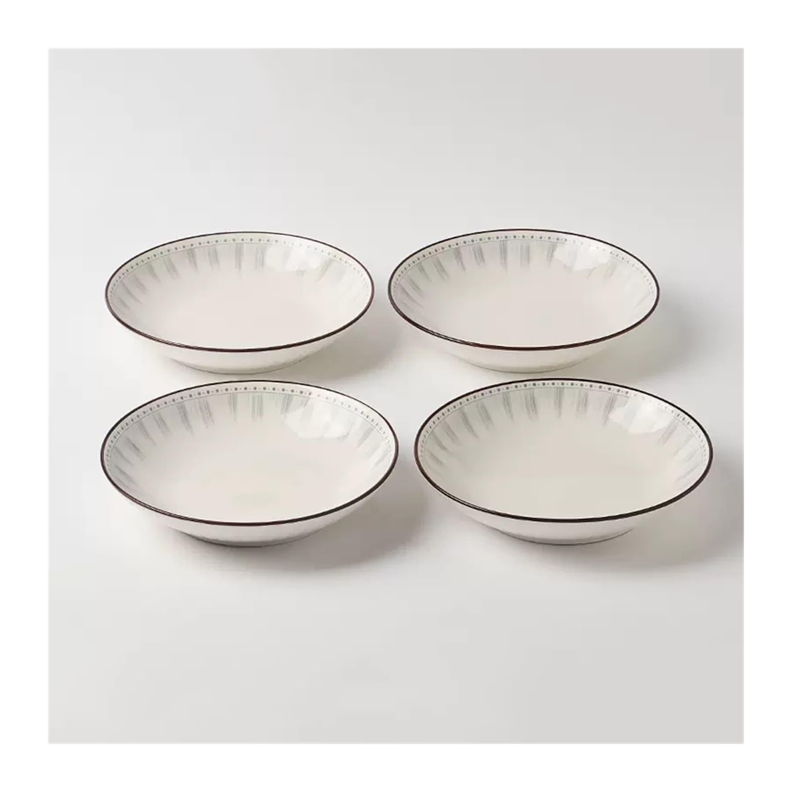 Plato de Cena Plato de cerámica de 4/6 piezas, plato de ensalada for el hogar, plato redondo blanco for cocina, restaurante, plato hondo Simple, plato de sopa, plato de postre Platos para Platos ( Col