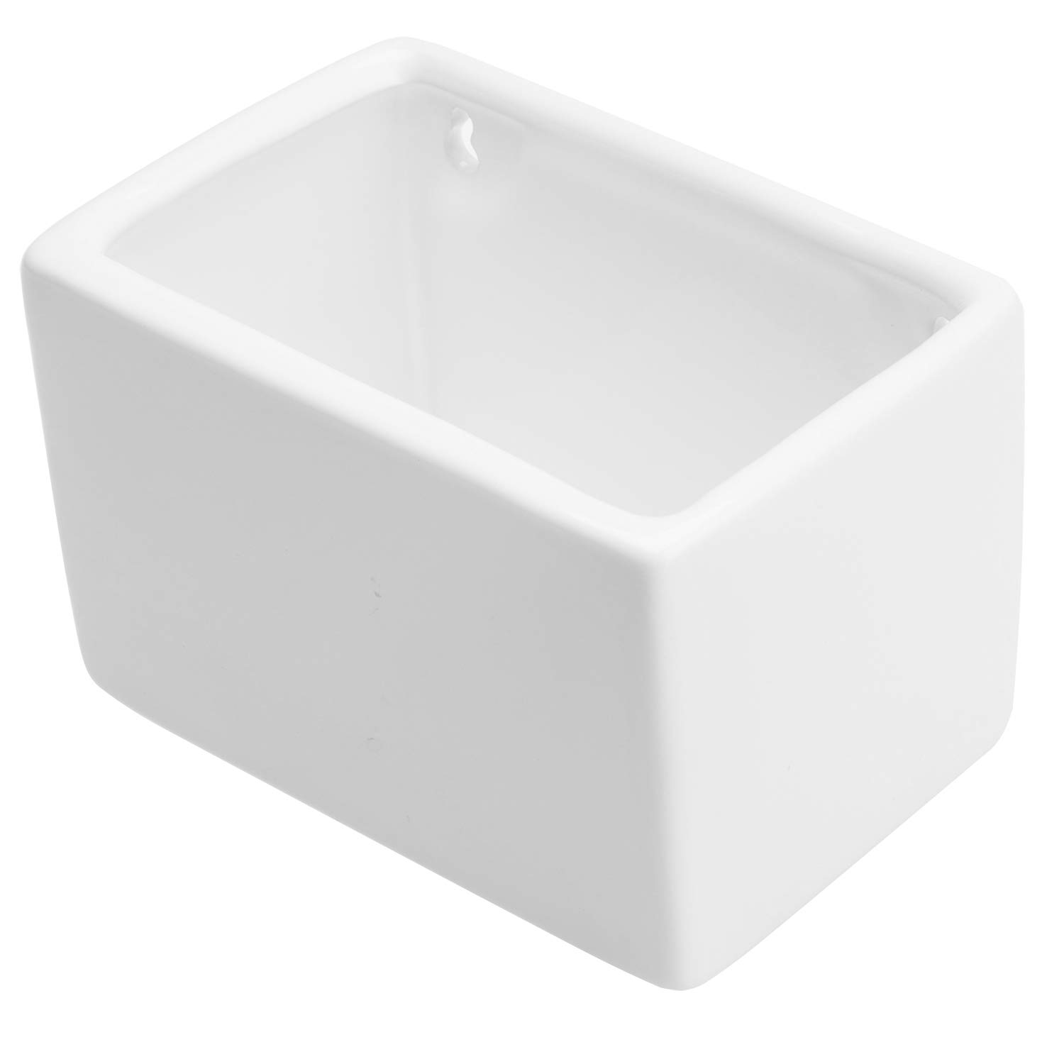 MyGift Nowoczesne białe ceramiczne doniczki wiszące, naścienna skrzynka na sukulenty i zioła, zestaw 4 szt