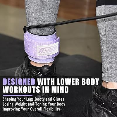 TAVIEW Ankle Straps Cable Machine Attachment for Gym - Cable Kickback Ankle Straps - Padded Ankle Cuffs for Glute Kickbacks and Leg Workouts
