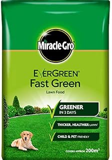 Miracle-Gro 119682 Fast Green Lawn Food, 7 kg Bag - 200 sq m Coverage (Child and Pet Friendly), Extreme Green