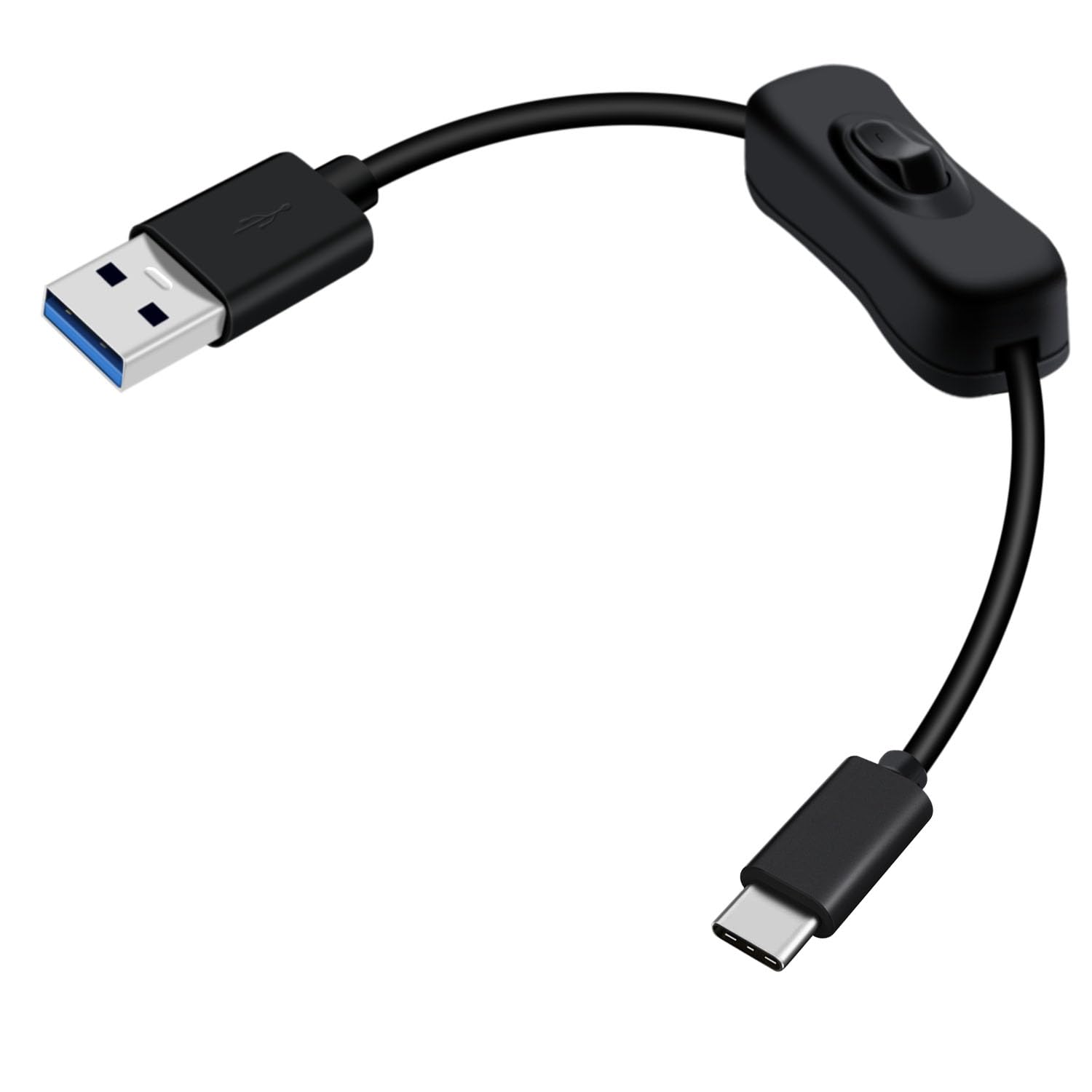 YINGAYOU USB C to USB Cable with Switch Type C Charging Cable with Switch Supports 5Gbps Data and Power Supply, for Laptops, PC, Phone, Car (Black,