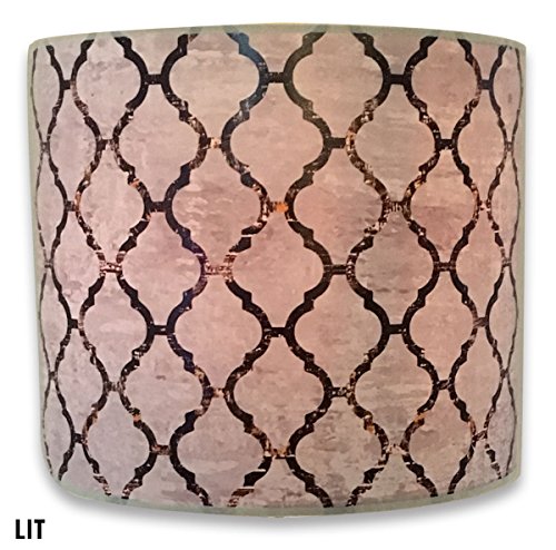 Image of Royal Designs, Inc. Trendy Decorative Handmade Drum Shade, Made in USA, 10in, HBC-8046-10-2, Moroccan Tile - 2 Pk
