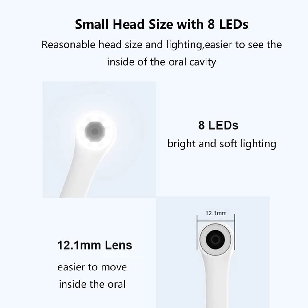Cámara Intraoral Dental, WiFi Inteligente Cámara Dental, Herramienta De Video Dental Para PC IOS Android, Cámara Intraoral De Alta Definición 8 Luces LED Para Dentista Dental