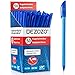 Produktbild Dezozo 50 Stifte Kugelschreiber, Kulli in Blau, Stift Strichstärke 1mm, Ideal für das Büro oder die Schule - Sparpack Pen Set - Kulischreiber transparent mit Clip Deckel - Kullis 50er Pack