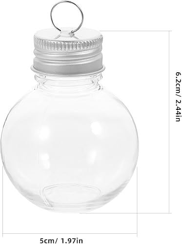 Miniatura 2 de Artibetter Adornos de bola de alcohol, 10 unidades, bola de alcohol de Navidad, adornos rellenables para árbol de Navidad, forma de bombillas,