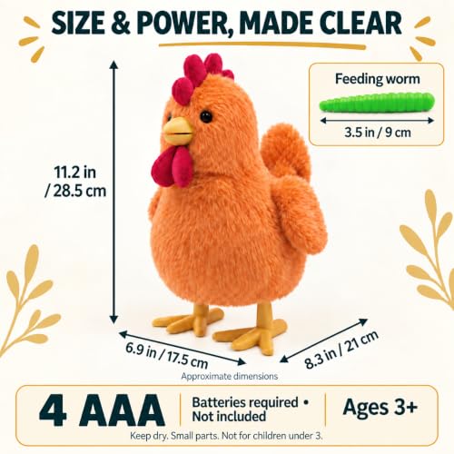 YH YUHUNG Egg-Laying Chicken Toy, Interactive Plush Hen Set, Orange by YH YUHUNG - Used condition - Image 5