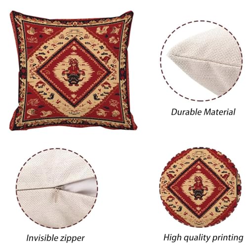 Housse de coussin 30x30 rouge et noir k-50 imperméable pour extérieur - 6