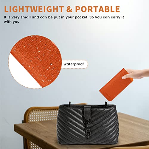 Molshine 2Pcs Portable Pu Leather Sunglass Pouch,Soft Eyeglass Case,Eyewear Sleeve For Reading Glasses, Small Sunglasses (Orange) #TOP5